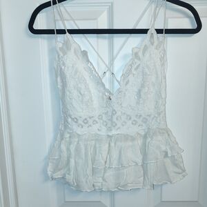 Intimately Free People Adella Lace Ruffle Cami Top